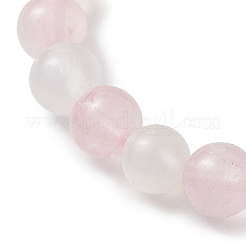 Bracelets extensibles en perles de quartz rose naturel et de sélénite pour femmes&nbsp;BJEW-JB13140