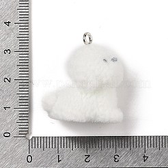 Colgantes de lindo cachorro de resina flocada&nbsp;MACR-P043-L02