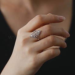 Bague en acier inoxydable 304 avec nœud chinois creux&nbsp;RJEW-E073-09P