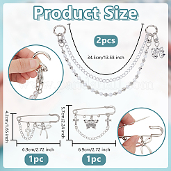 Kreuz-Aluminiumkette & CCB-Kunststoff & Kunstperlen-Acrylperlen-Boot-Strap-Ketten&nbsp;HJEW-OC0001-47