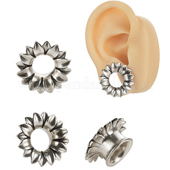 Tunnel auricolari in lega di ottone a forma di fiore&nbsp;FS-WG868D3-07