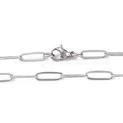 Collier chaîne trombone en acier inoxydable 201 anti-ternissement pour hommes et femmes&nbsp;NJEW-I122-11A-P