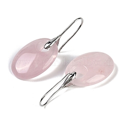 Naturali Quarzo Rosa ciondola&nbsp;EJEW-C119-04P-06