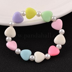 Undurchsichtigen Acryl Perlen Stretch Kinder Armbänder&nbsp;BJEW-JB02070