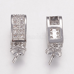 Laiton micro pavé zircone cubique peg bails pendentifs&nbsp;ZIRC-F075-01-NR