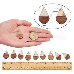 Colgantes de resina transparente y madera de nogal&nbsp;RESI-CJ0001-51