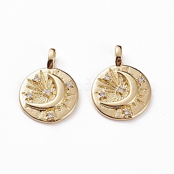 Pendentifs en laiton zircon cubique transparent&nbsp;LS-KK-C100-06G
