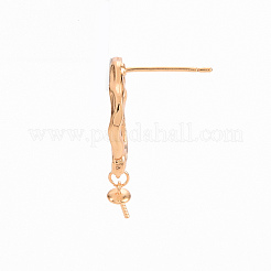 Messing Micro Pave klare Zirkonia Ohrring Zubehör&nbsp;KK-T062-210G-NF