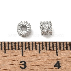 Messing Micro Pave klare Zirkonia Abstandsperlen&nbsp;CU-CBAC675-02P