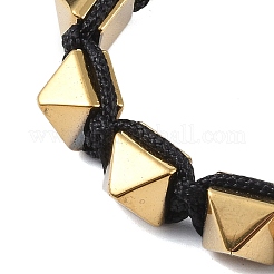 Bracelets de perles tressées en hématite non magnétique synthétique pyramide&nbsp;BJEW-E102-03