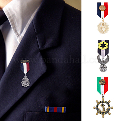 4 épingle à revers en alliage de zinc avec pendentif aigle&nbsp;JEWB-FH0001-20