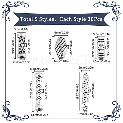 Perline in lega di stile tibetano 150 pz 5 stili&nbsp;FIND-SC0010-57AS