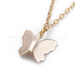 Colliers pendentif papillon en laiton&nbsp;NJEW-JN02677