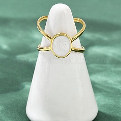 Anelli ovali in acciaio inossidabile 304 smaltati per donna&nbsp;RJEW-G355-03G