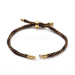 Bracelets argentés en corde de nylon&nbsp;MAK-C003-03G-26
