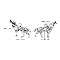 Pendentifs loup hurlant en alliage de style tibétain&nbsp;X-LF1753Y
