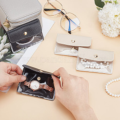 Boîtes de rangement à fermeture éclair pour bijoux en similicuir portables avec 4 sac d'insertion&nbsp;CON-WH0202-001D