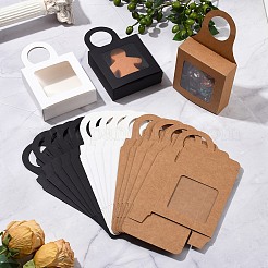30 boîte cadeau suspendue carrée en papier kraft bicolore pour vin&nbsp;CON-CJ0001-31