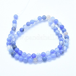 Natürlichen blauen Chalcedon Perlen Stränge&nbsp;G-G765-30-10mm