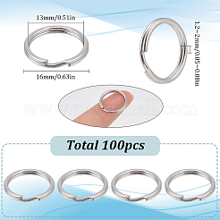 100 porte-clés fendu en acier inoxydable 304&nbsp;STAS-SC0008-79