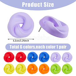 6 Paar 6-farbige&nbsp;EJEW-FI0003-12