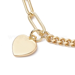 Messing Herz Charme Armbänder&nbsp;BJEW-JB09843