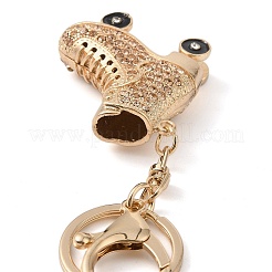 Alliage de zinc doré avec porte-clés patins à glace en strass&nbsp;LS-DIY-B075-01G-03