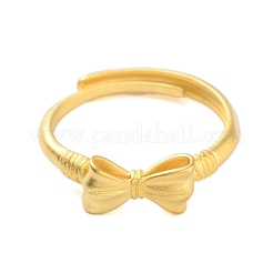 Verstellbare Ringe aus Messing mit Schleife für Damen&nbsp;RJEW-L120-016G-02