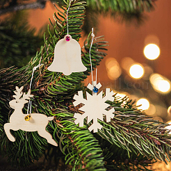 Thème de noël pendentifs en bois décorations&nbsp;WOOD-FG0001-02