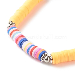 Bracelet extensible fait main en perles heishi en argile polymère&nbsp;BJEW-JB07372-02