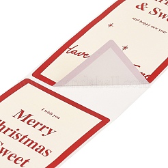 50 pz quadrato di Natale con adesivi in rotolo con la scritta Buon Natale&nbsp;DIY-M070-03A