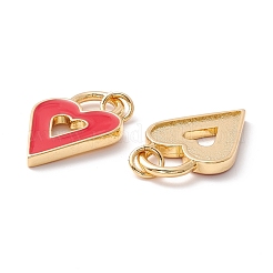 Colgantes de esmalte de latón chapado en rack&nbsp;KK-D073-26G-01