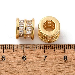 Messing Micro Pave klare Zirkonia europäische Perlen&nbsp;KK-F898-12G