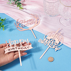 3 pieza de 3 estilos de adornos acrílicos para tartas&nbsp;FIND-TA0010-38A