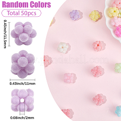 50 pièce de perles acryliques opaques floquées&nbsp;OACR-SC0002-71