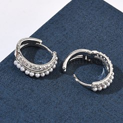 Orecchini a cerchio in ottone a due strati con micro pavé di zirconi cubici trasparenti&nbsp;EJEW-C181-03P