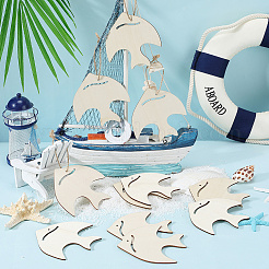 Decorazioni pendenti in legno a tema oceano&nbsp;HJEW-WH20016-01B