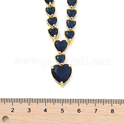Latón zirconia cúbico collares pendientes del corazón&nbsp;NJEW-Z059-07G-01