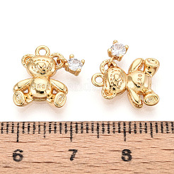 Pendenti in zirconi cubici trasparenti in micro pavè di ottone&nbsp;X1-KK-T078-02G-05