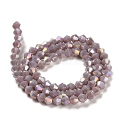 Brins de perles de verre galvanisées de couleur unie opaque&nbsp;GLAA-F029-P4mm-A13