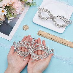 2 pieza de 2 estilos de máscaras faciales de fiesta con rhinestone de aleación&nbsp;AJEW-AR0004-83