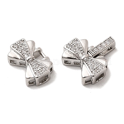Micro pavé di ottone trasparente cubic zirconia piegato su fermagli&nbsp;KK-C075-30P
