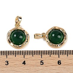 Anhänger aus natürlichem grünem Onyx-Achat (gefärbt und erhitzt)&nbsp;KK-P283-53G-02