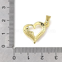 Pendentifs avec zircon cubiques à micro-pavés en laiton&nbsp;KK-Z102-16G