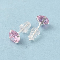 Boucles d'oreilles clous diamant zircone cubique&nbsp;STER-M105-01C-S