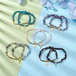 2 Stück natürliche Edelsteinsplitter und Würfel&nbsp;BJEW-JB10630
