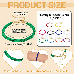 10 cordon rond en nylon de Milan bicolore pour la confection de bracelets ({1} pièce).&nbsp;BJEW-TA0001-25