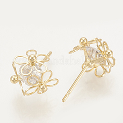 Orecchini zirconi in ottone&nbsp;KK-T029-16G