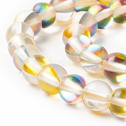Chapelets de perles en pierre de lune synthétique&nbsp;G-E573-02A-19