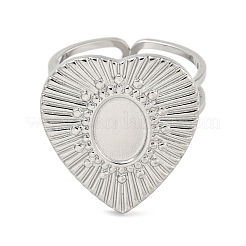 Bague ouverte en acier inoxydable 304 anti-ternissement avec monture cabochon&nbsp;RJEW-K245-90P